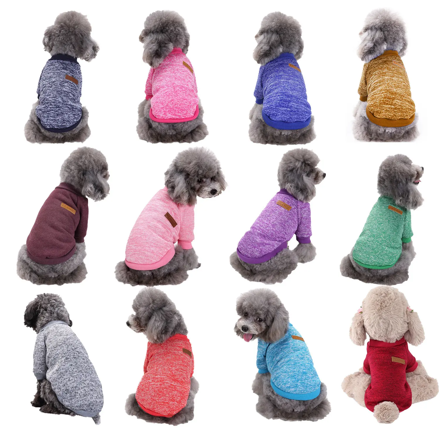 Suéter de lana de lujo para mascotas, ropa de invierno, 12 colores, venta al por mayor, 2023