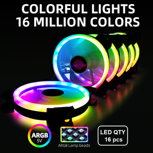 ขายดี COOLMOON เคสเล่นเกมชุดพัดลม RGB ซันไชน์ 1 พัดลมคอมพิวเตอร์ที่เงียบสงบ 6pin อินเทอร์เฟซพัดลม RGB ราคาถูกสําหรับพีซี - Product Image 2