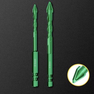 绿色多功能混凝土偏心钻，配有加长旋转槽三角钻 - Product Image 1