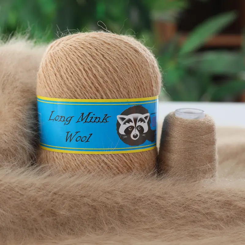 Vendita calda filati di visone 100 colori capelli lunghi Fluffy Rabbits Hair Blended Yarn per maglioni e cardigan lavorati a mano
