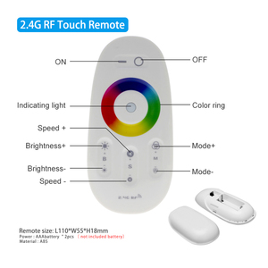 RGB <strong>Controller</strong> DC 12V 24V 18A 3-Channel <strong>LED</strong> <strong>PWM</strong> Signal <strong>Dimmer</strong> + <strong>RF</strong> 2.4G Full <strong>Touch</strong> Remote for ColDimmable <strong>LED</strong> for 5050 <strong>Led</strong> Strip - Product Image 3