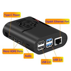 Raspberry Pi 4モデルB、Pi 4B、Pi4用の冷却ファンヒートシンク付きRaspberryPi4ケース用 - Product Image 3