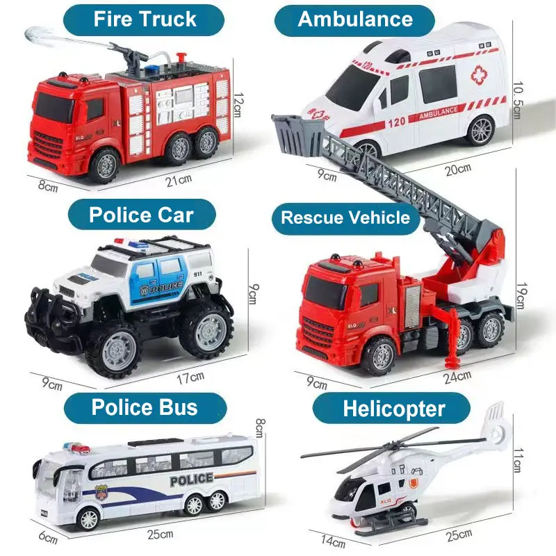Veicolo giocattolo di attrito in plastica regalo per bambini camion dei pompieri tirare indietro modello di auto per bambini giocattoli pressofusi veicoli giocattolo