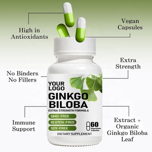Integratore a base di erbe Ginkgo Biloba capsule 125mg Per porzione di Ginkgo Biloba Extra supporta la funzione cerebrale e il supporto della memoria - Product Image 6
