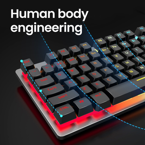 EWEADN Teclado de oficina con cable de 104 teclas Interfaz USB Sensación mecánica con retroiluminación LED para juegos - Product Image 4