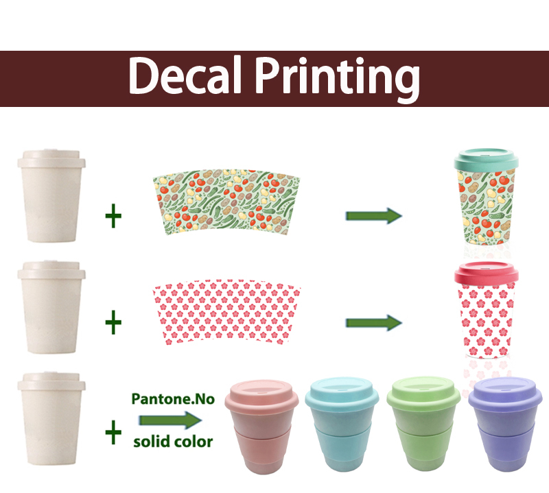 Fashion Decal Printing  cheap disposable coffee cups folding cup bamboo fiber cup bamboo fiber 250ml