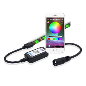 DC5.5 Duco Strip <strong>LED</strong> Music Light BT <strong>Controller</strong> RGB Music Strip Light MIC Mode 1600 Million Colors 6A <strong>Output</strong> Manual <strong>DMX</strong> DC5V -24V - Product Image 1