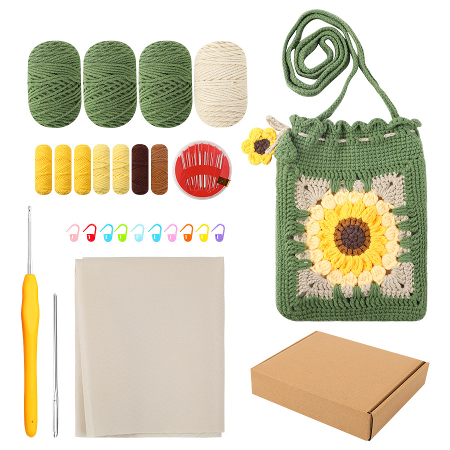 Kit de crochet grand-mères tournesol vert