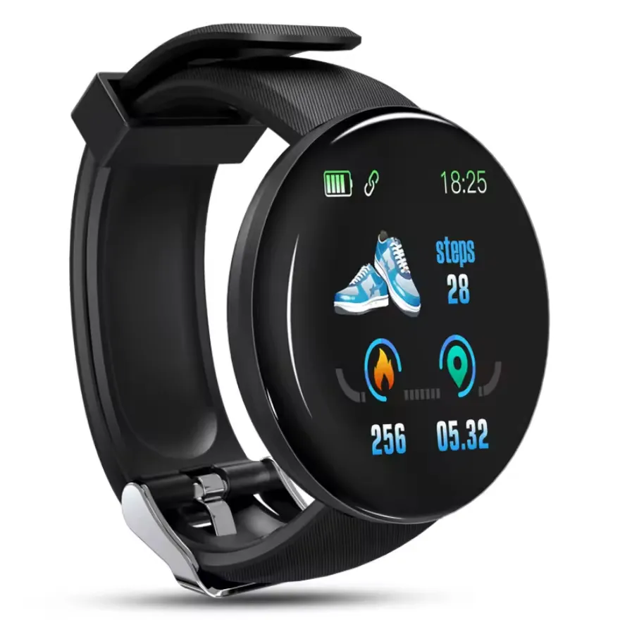 Reloj D18 Smart Watch 1.3 Inch Round Color Screen Blood Pressure Smart Tracker for Men and Women Fitness Watch D18 Smart Watch