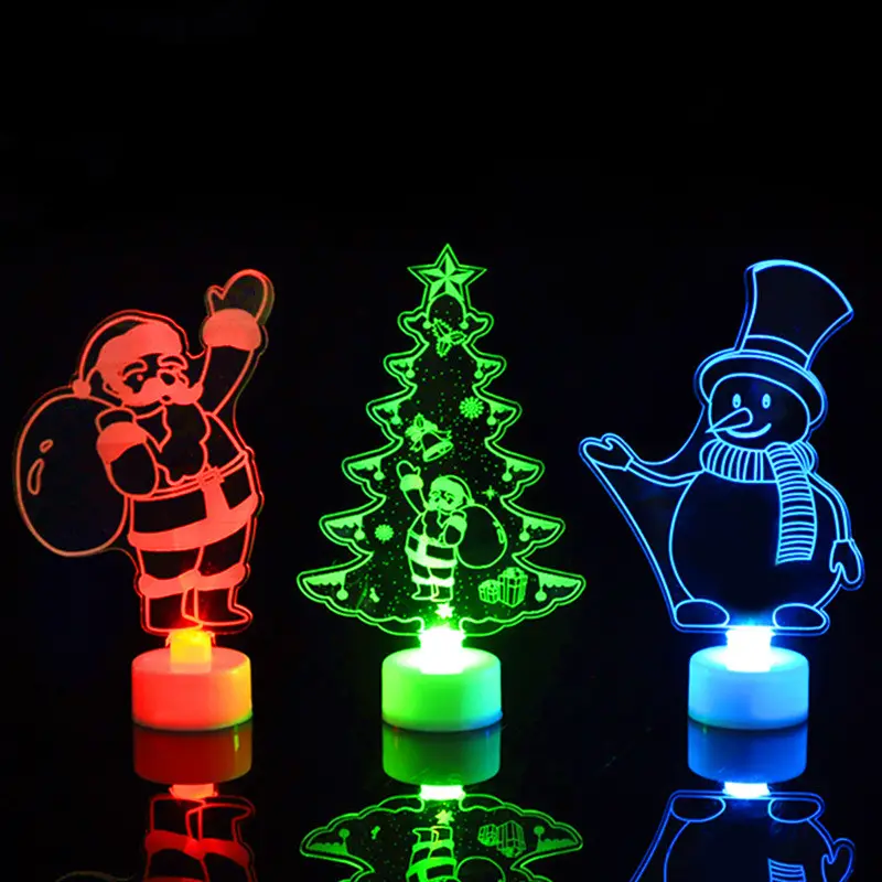 All'ingrosso decorazione creativa di Babbo Natale albero di natale pupazzo di neve 3D luce notturna lampada da tavolo decorazione per la casa