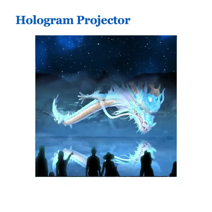 Projecteur d'hologramme à LED 3D: écran de projection holographique interactif et dispositif mural pour les musées, l'extérieur et les expériences 7D