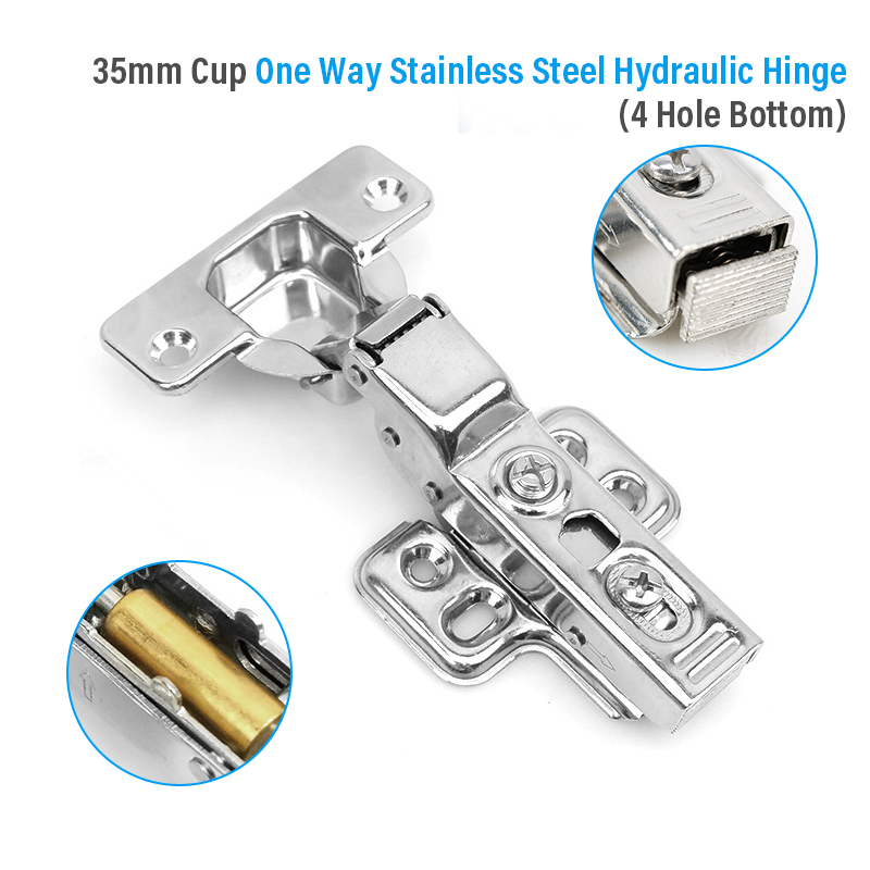 35mm cup one way stainless steel hydraulic hinge(4 hole bottom)