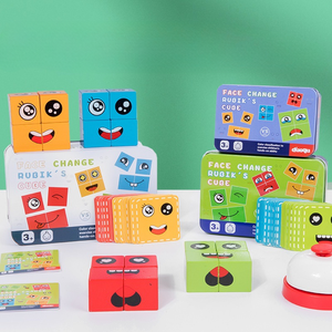 子供の変化するフェイスキューブ楽しいビルディングブロックパズル親子インタラクティブボードゲーム思考パズルおもちゃ - Product Image 5