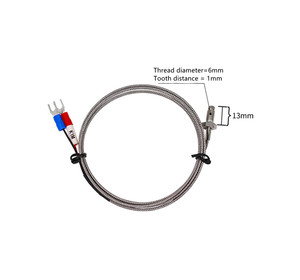 Taidacent <span class=keywords><strong>sensor</strong></span> de temperatura m6 max6675, <span class=keywords><strong>sensor</strong></span> de temperatura de aço inoxidável tipo k, para termopar, 0-400c de diâmetro 6mm