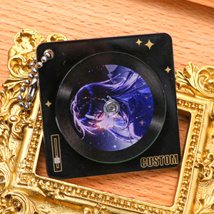 Mini Acrylic CD mô hình NFC Keychain album nhạc móc khóa vòng chìa khóa treo nhựa phim hoạt hình Keychain tùy chỉnh Mini CD Album Acrylic - Product Image 4