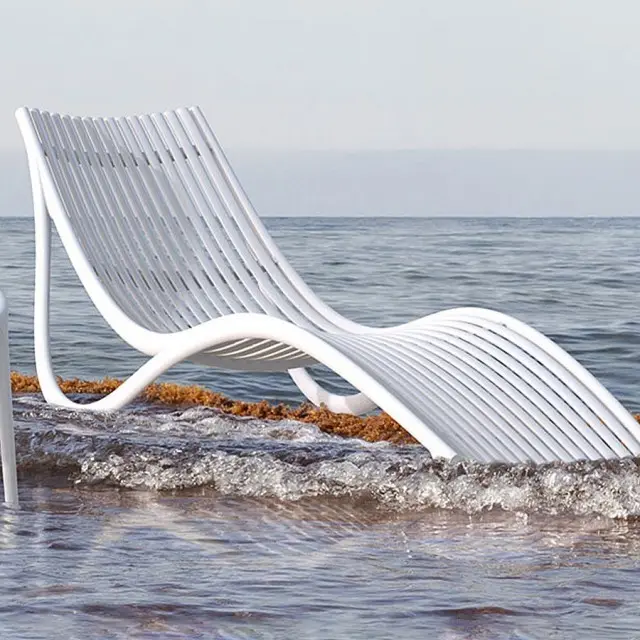 Modern bahçe otel mobilyaları s-şekilli fiberglas tatil veranda yüzme havuzu tezgah açık salon sandalye