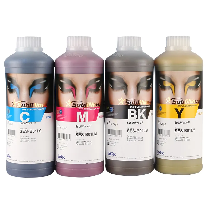 1 Flasche 4 Farbe 1000ml heißer Verkauf neues Modell SES G7 Korea Inktec Sublinova Sublimation Farbstoff tinte