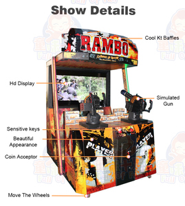 55インチ液晶ランボー射撃ゲームシミュレーターコイン操作マシン銃射撃ゲーム用アーケードゲーム機
