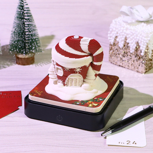 <strong>Customized</strong> 3D Paper Craft Laser Cut Calendar Paper Sheet <strong>Notes</strong> <strong>Cube</strong> Design Paper <strong>Block</strong> Notepad Christmas Santa House 3D <strong>Memo</strong> Pad - Product Image 4