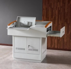 Podio de escritorio multimedia multifuncional Plataforma de control central del aula Mesa de podio de acero para la formación de profesores del campus - Product Image 6
