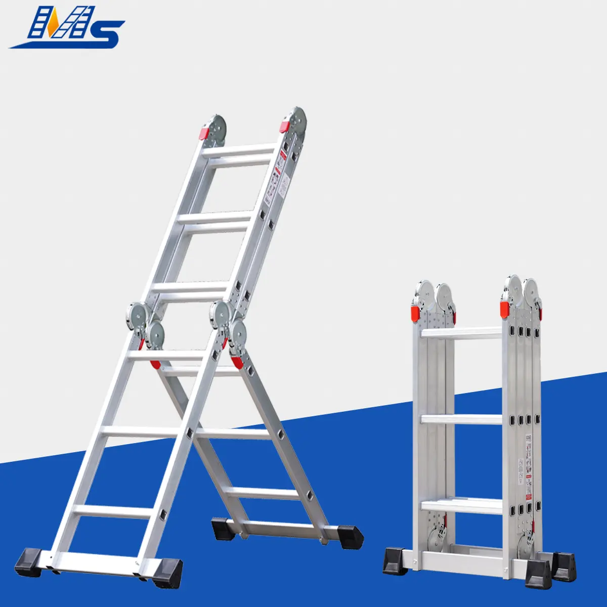 Compact aluminum multi folding double sided ladder portable step ladder for stair