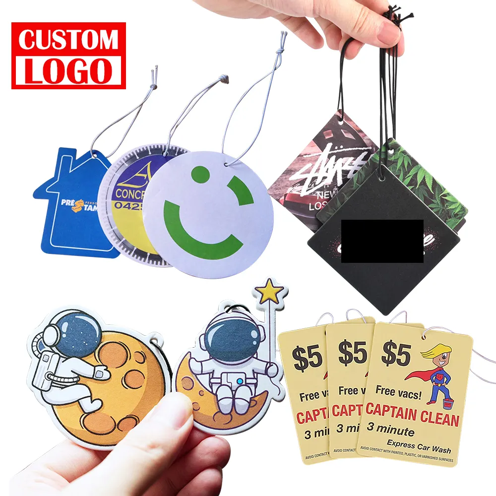 Cheap Products Promotional Accessories Custom best smelling perfumed personalized paper Car Perfume Air Freshener