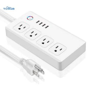 Tooya <strong>U</strong>.<strong>S</strong>. Standard 4 Extension Socket 4 USB WiFi Smart Power Strip with USB Port Support Multiple Cell Phone <strong>Control</strong> - Product Image 6