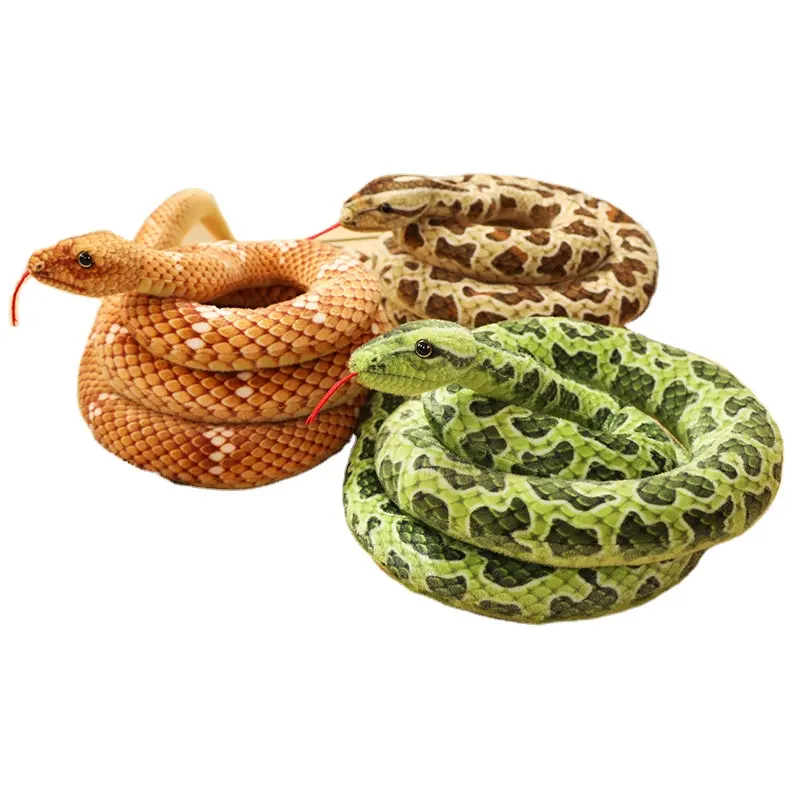 Vendita calda di Ali-boba giocattoli di peluche realistici creativi di peluche di simulazione animali Safari grandi giocattoli di peluche a serpente