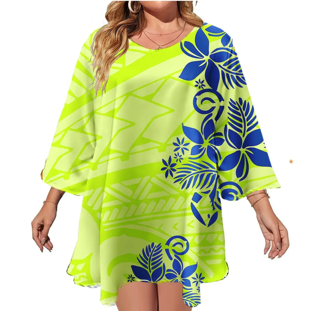 2023 Mulheres Blusas Chiffon Polinésia Samoan Tribal Design Mulheres Magro Pretty Chiffon Blusas Chiffon Padrão Personalizado Blusas