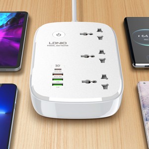 Evrensel güç şeritleri 4 USB portu ile 3 AC çıkışı LDNIO soket SCW3451 Wifi Tuya akıllı elektrikli şarj uzatma soket fiş - Product Image 3