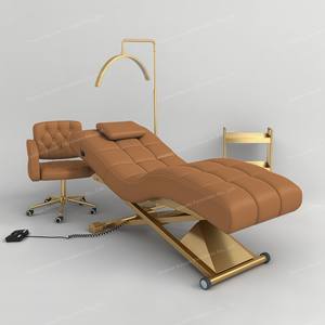 Luxus moderne Gold Salon Möbel 1 Motor elektrische Gesichts behandlung Schönheits <span class=keywords><strong>massage</strong></span> Bett Kosmetik Tisch Stuhl Facial Spa Wimpern bett - Product Image 1