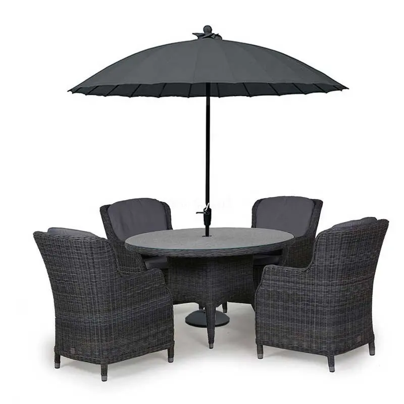 6 Шт Патио Набор маленький стол патио с зонтиком отверстие открытый стол и стулья с зонтиком набор обеденной мебели для открытого воздуха с зонтиком