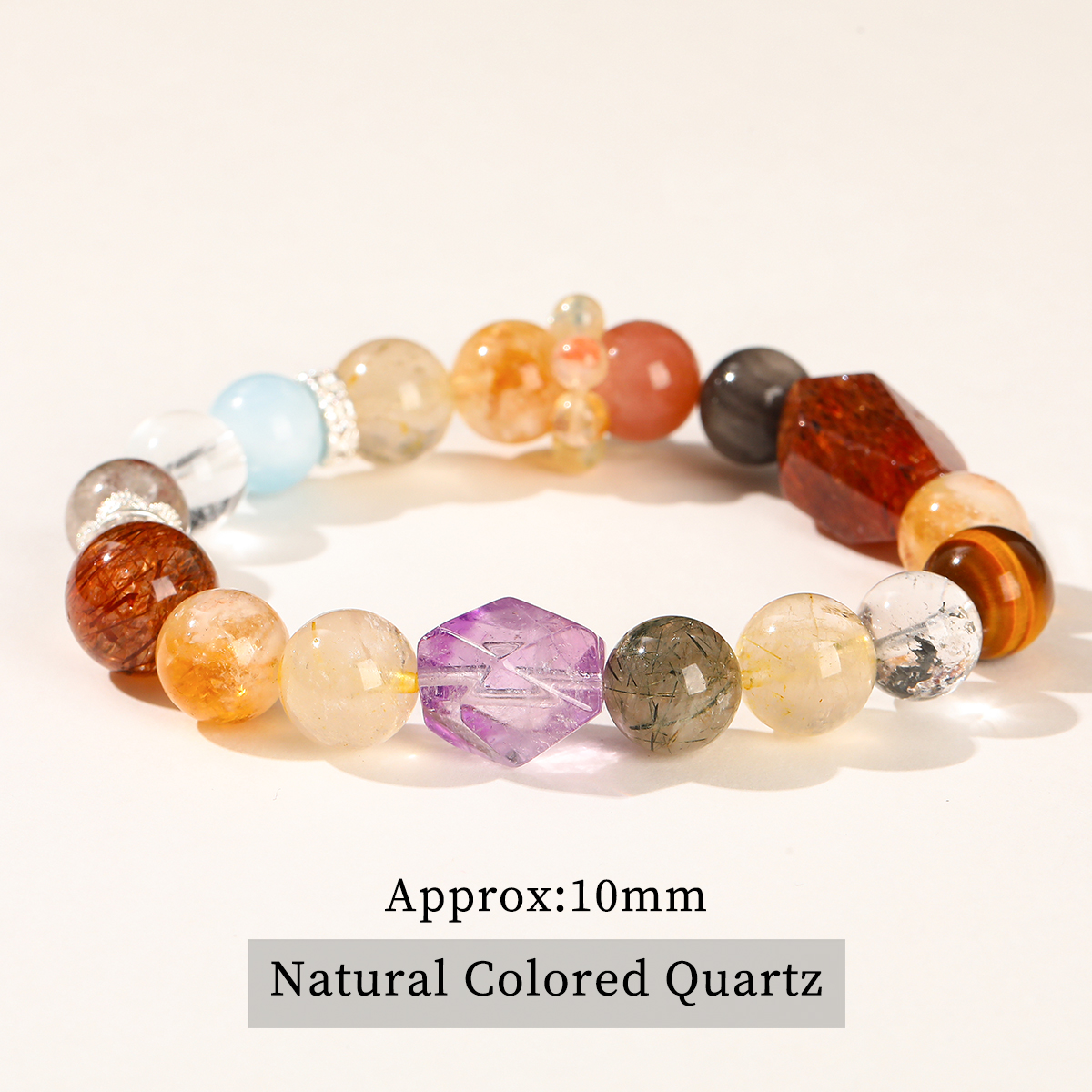 Natural Colored Quartz Rough Bracelet with copper
