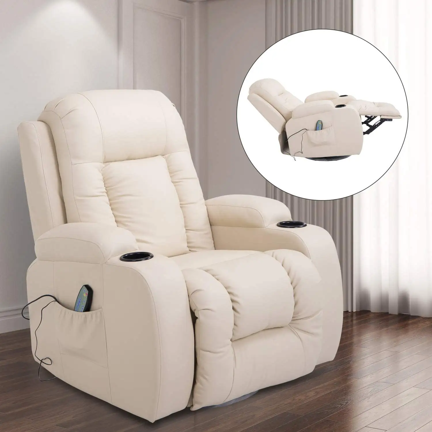 VANBOW Rocker di lusso di fascia alta rilassante moderno 360 gradi di potenza in pelle PU divano poltrona reclinabile per soggiorno