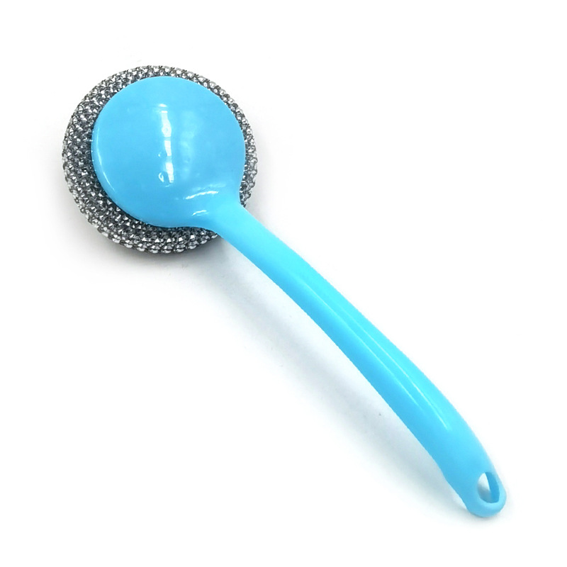 Long-handled steel wool ball, blue C1TWP