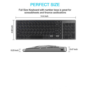 Multi-Device <strong>Wireless</strong> <strong>Keyboard</strong> for Tablet Phone Computer 2.4G <strong>Wireless</strong> Rechargeable <strong>Keyboard</strong> Compatible Mac Android