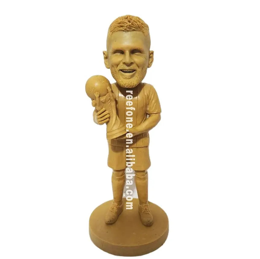 Figurines de trophée de Champion de Bobblehead, personnalisé à l'usine, Souvenir artisanal en résine, Messi Art CH