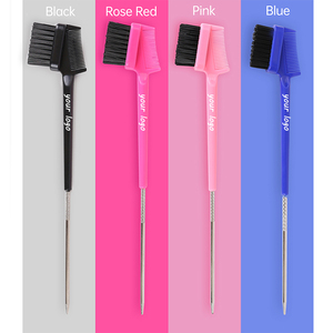 Toptan 3 In 1 sıçan kuyruk kenar kontrol fırça özel Logo Salon saç şekillendirici araçları kadınlar için çift taraflı kaş fırçalar - Product Image 2