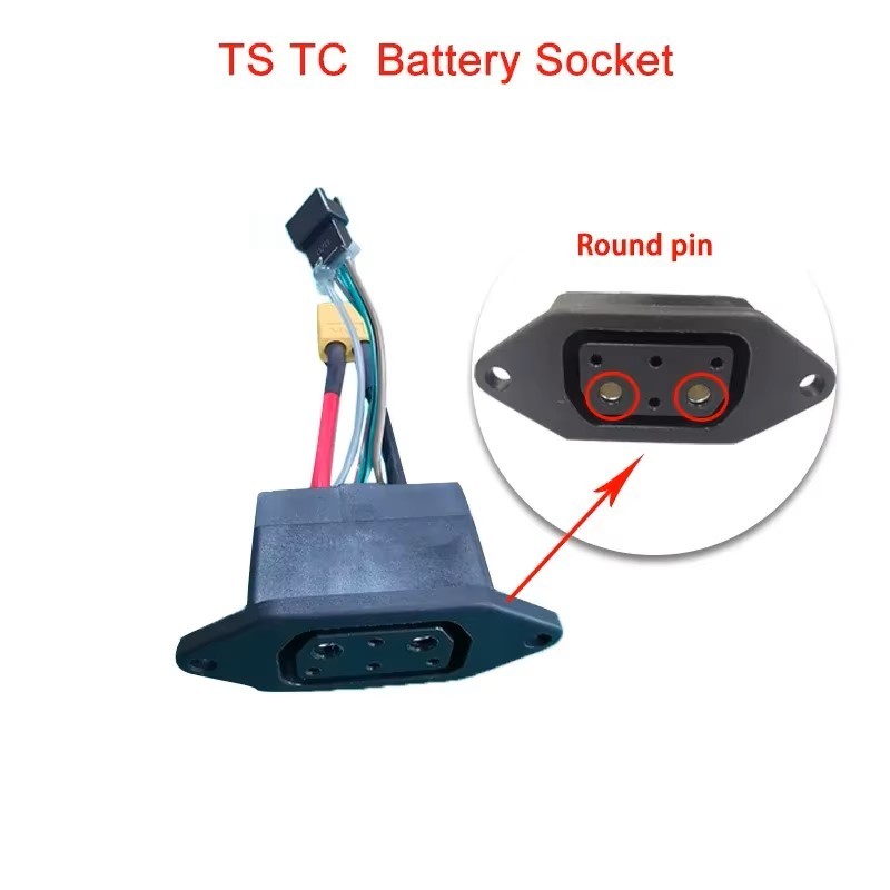 Conector de batería TS TC, pin redondo.