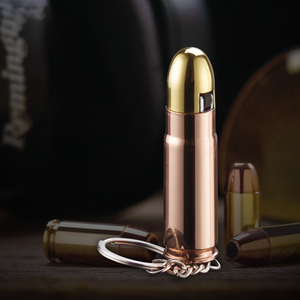Bán buôn Inflatable Bullet Bật lửa mô phỏng kim loại Mài bánh xe Bullet gas Bật lửa với Keychain - Product Image 5