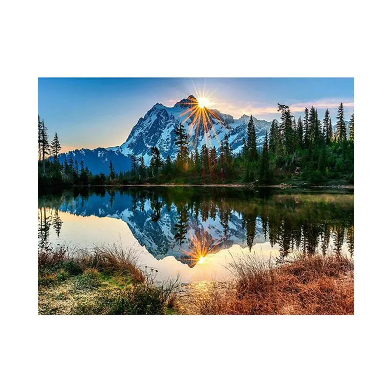 Paisagem Pintura Mountain Lake Forest 5d Pintura Diamante Fábrica Atacado Diy Indoor Wall Art Decoração Diamante Bordado