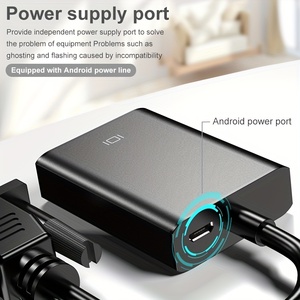 Adaptador VGA a HDMI con convertidor de audio macho a hembra VGA Adaptador de audio y video de 1080p con cable de alimentación USB. - Product Image 3