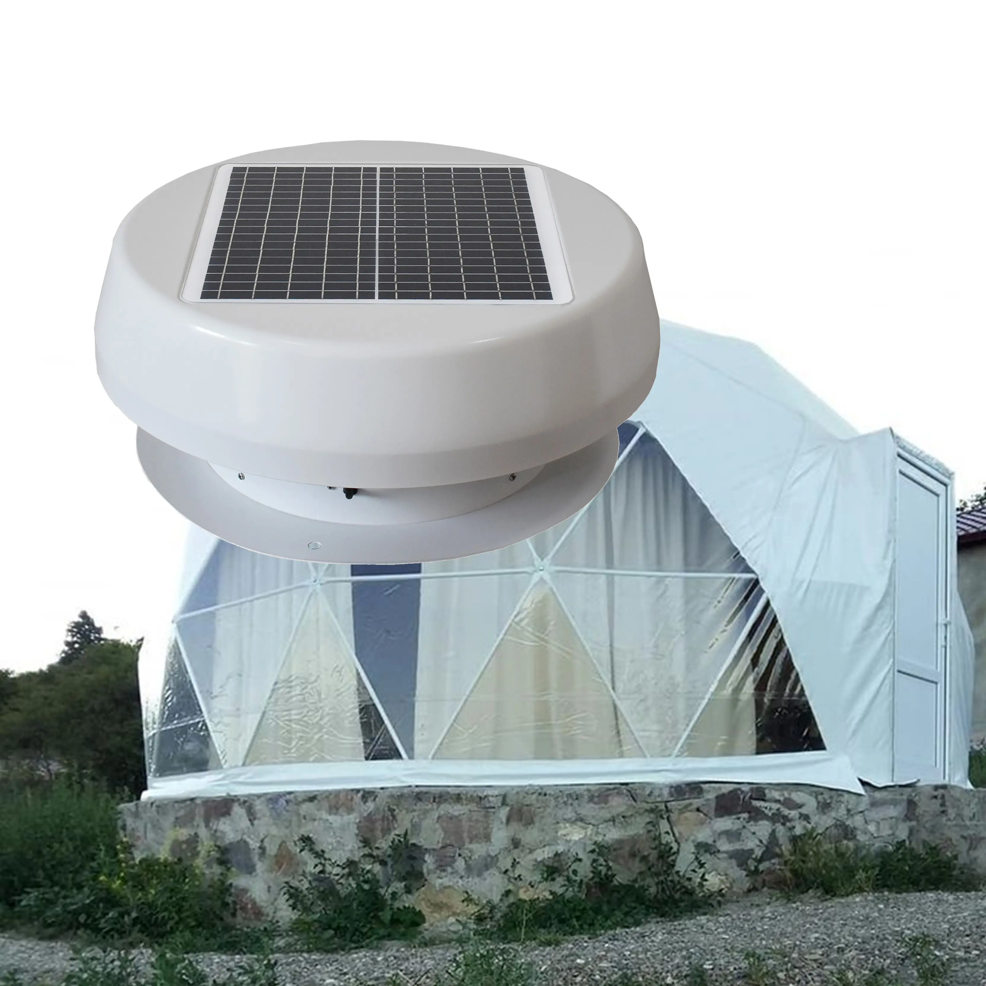 25 Wát 14inch năng lượng mặt trời Powered extractor làm mát Vent mái Quạt thông gió cho mái vòm Lều mái