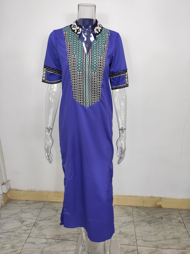 Popular New Styles Floral Print Split Maxi Womens National Casual Dresses Bohemian Dress for Women