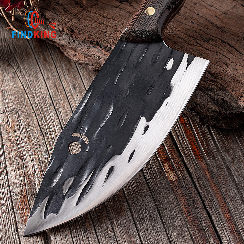 Amazon Hot sale Chinese Profession Stainless Steel Cleaver Meat knife Chef Kitchen Super Sharp Wood Handle Butcher Knife