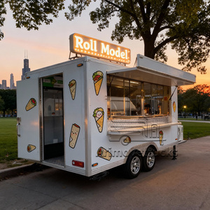 Lampu tren lucu es krim Luar Negeri Tacos wafel Crepe makanan penutup Pancake donat truk Trailer makanan untuk pesta pernikahan - Product Image 2