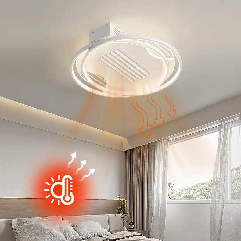 Luce del ventilatore senza pale a risparmio energetico a frequenza variabile con luce di raffreddamento e aria calda super vento luce del ventilatore a soffitto