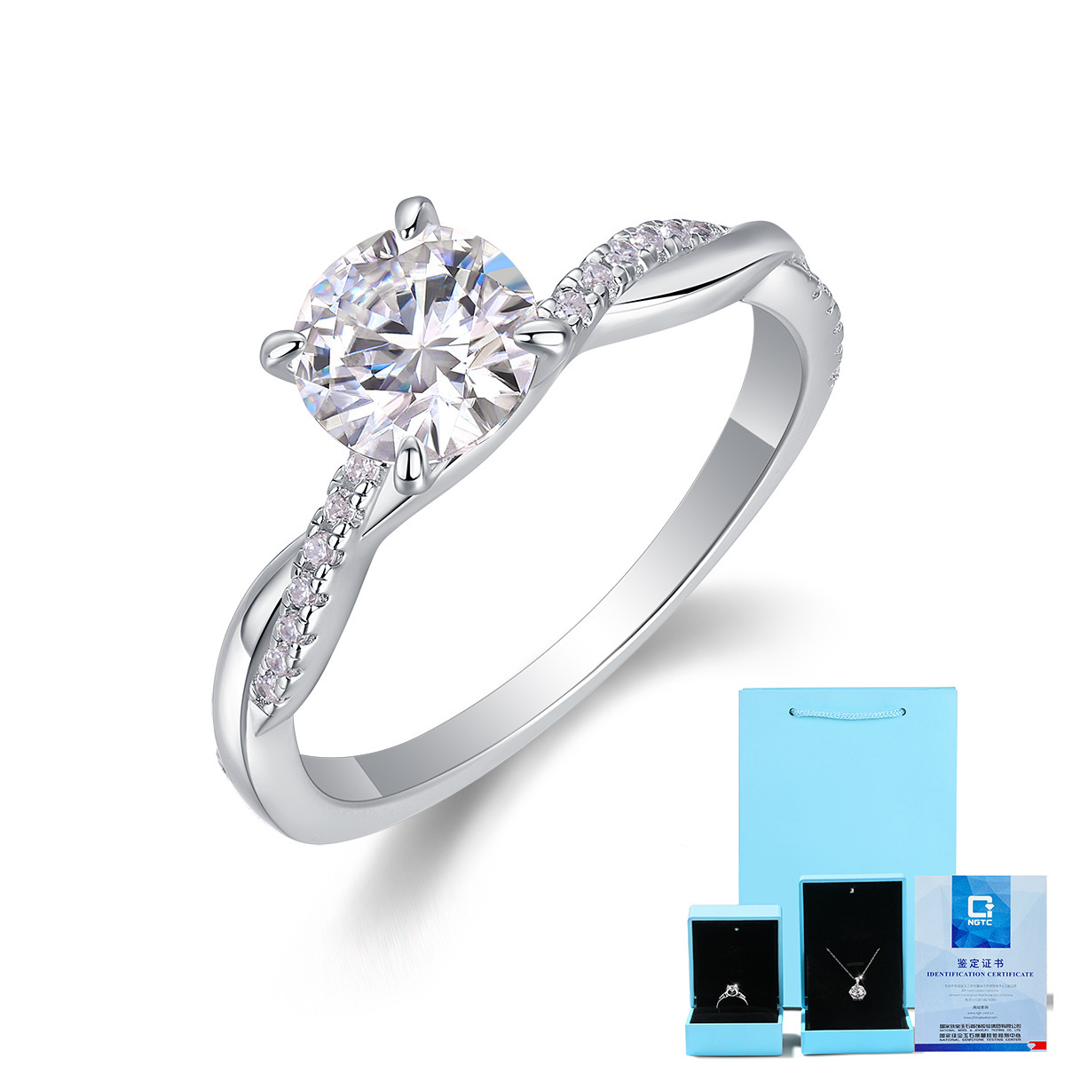 Cultivation diamond ring-1 karat ngtc certificate gift box