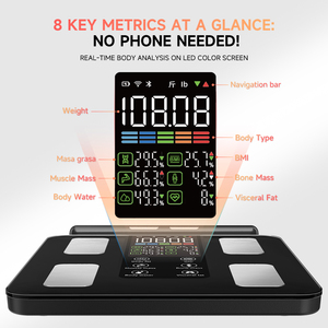 Yolanda Mới Lớn Màn Hình Màu Hiển Thị 8 Điện Cực Thông Minh Cơ Thể Chất Béo Quy Mô Chính Xác Cảm Biến 50 Cơ Thể Số liệu - Product Image 2