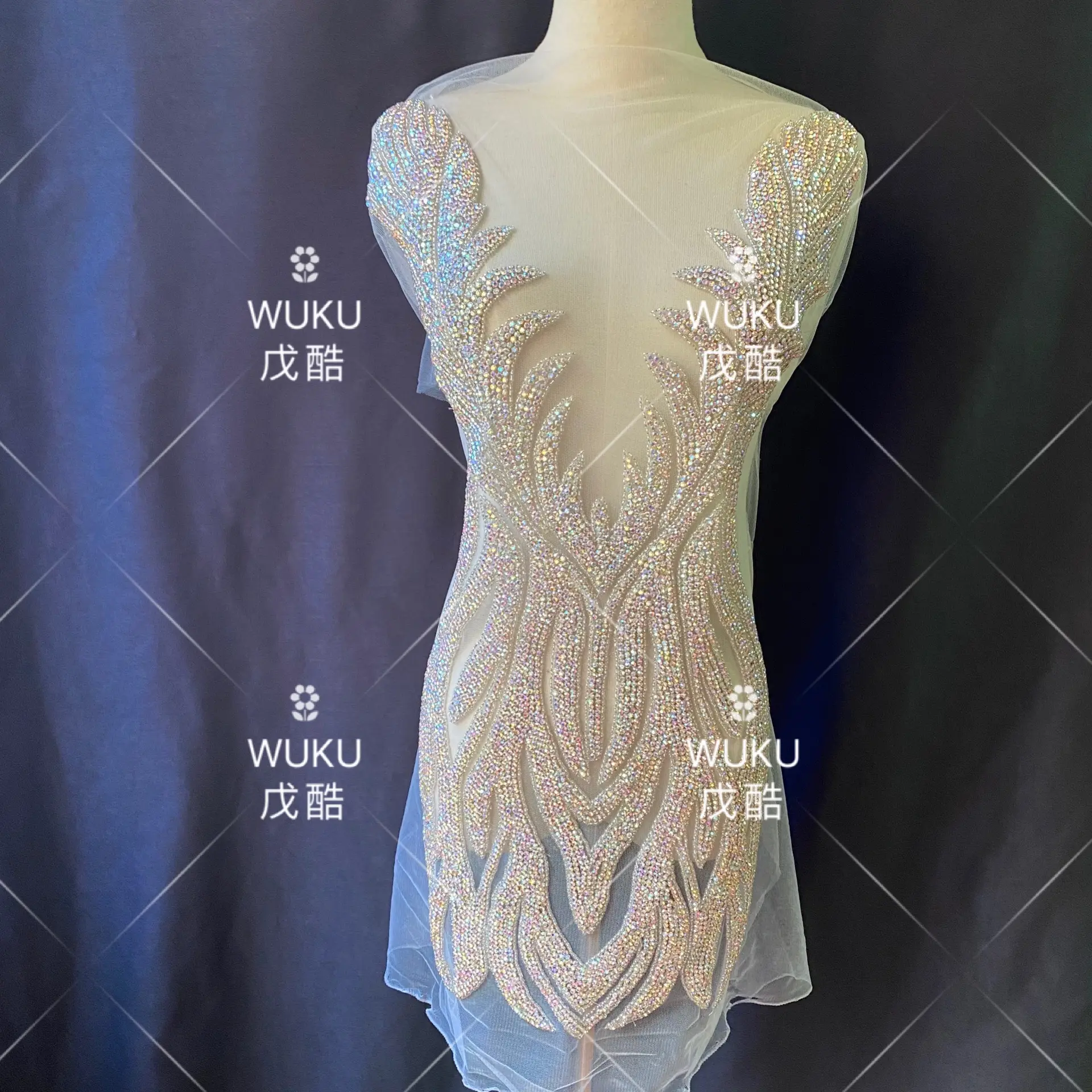 Wuku-Apliques de vestir de Cristal AB, 2022, ostentosos, a mano